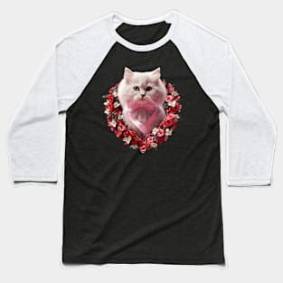 Valentines Cat Charm 5 Baseball T-Shirt